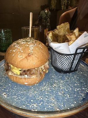 Shroom Melt Burger & Parmesan Fries   at Ver De Siargao in Siargao