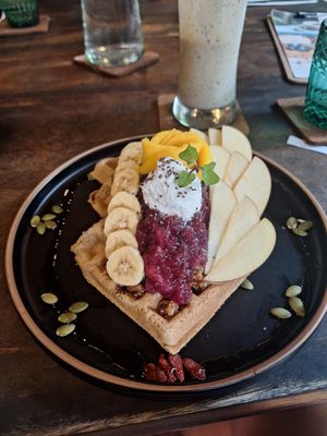 Die Glutenfreien Waffeln waren auch super lecker 💚 at Ver De Siargao in Siargao
