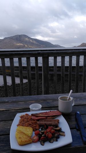 Breakfast with a view at Dave's Pop Up Vegan Cafe - temporarily closed in Knoydart