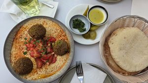 Hummus and falafel at Hummus Eliyahu in Paphos
