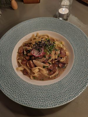 Pasta with mushrooms at Soul Kitchen in Sofia