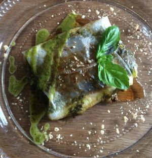 Soul Chefs Signature Dish - Rice Paper filled with Cashew Cheese  at Soul Kitchen in Sofia