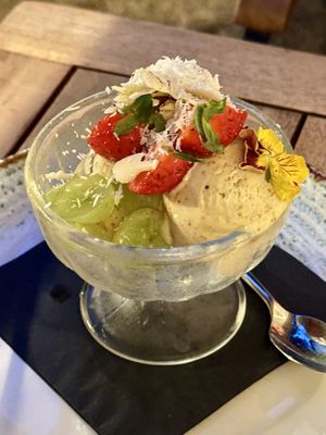 Ice cream - pistachio and chocolate   at Soul Kitchen in Sofia