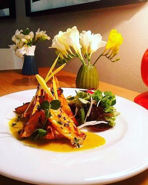 Sweet potatoes and curry sauce  at Soul Kitchen in Sofia