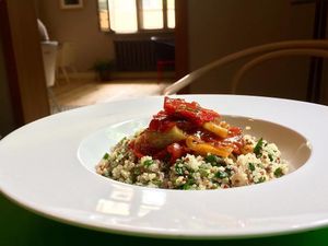 Quinoa and roasted peppers  at Soul Kitchen in Sofia