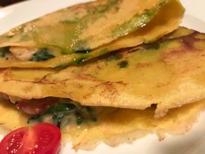 Spinach pancakes at Soul Kitchen in Sofia