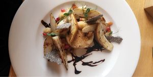 Tree nut vegan cheese and pears  at Soul Kitchen in Sofia