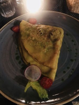 Spinach pancake (crepe) at Soul Kitchen in Sofia