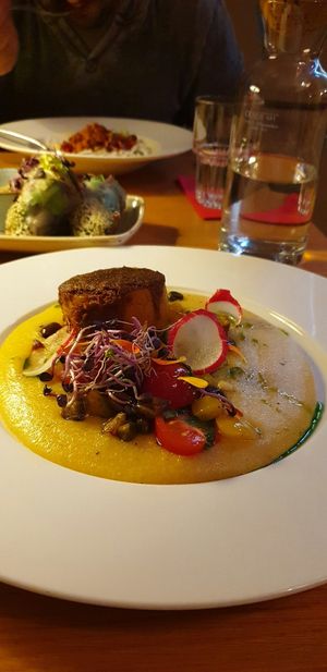 Polenta with grilled cheese at Soul Kitchen in Sofia