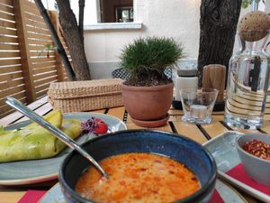 Soup and pancake at Soul Kitchen in Sofia