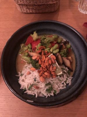 Tofu curry. Very tasty but such a ridiculously small bowl for the price of $12!  at Soul Kitchen in Sofia