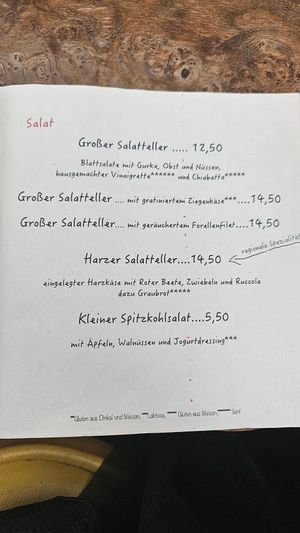 Some of the vegan/ veggie options at Ruinen Romantik in Quedlinburg