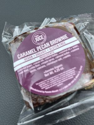 Carmel Pecan Brownie  at Raw Juce in Boca Raton