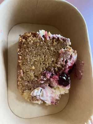 Almond, fennel seed and morello cherry cake   at Café Petiole in London