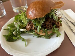  Mustard mushroom brioche - delicious!  at Café Petiole in London