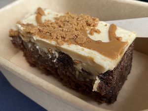 Sticky toffee cake with Biscoff cream  at Café Petiole in London