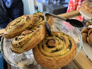 Spinach and leek pastry  at Café Petiole in London