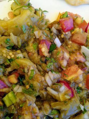 Baba gannug salad  at Ugarit  in Barcelona