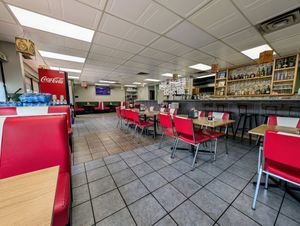 Comfy booths. at Pathway Burgers & Momos in Calgary