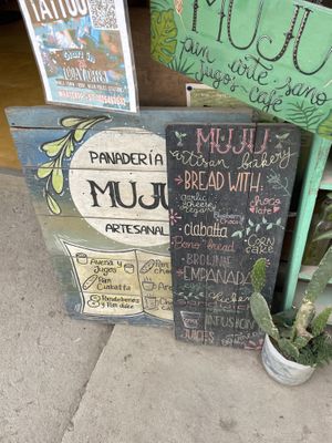 Sign  at Panederia Muju in Minca