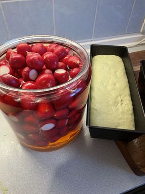 Pickled radish brioche   at Wanda in Berlin