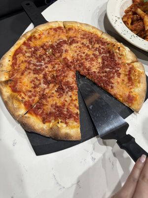 Personal pie with vegan bacon  at Roman's Pizza House in Absecon