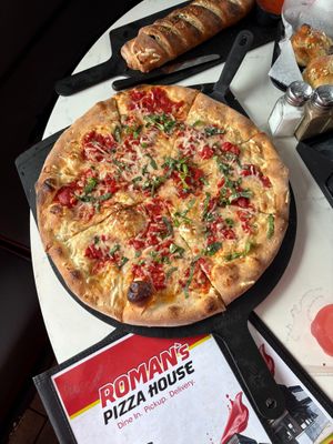 Special new sweet sauce pizza (which I'm calling Sweet Veggie Heaven!) made with sweet potato & eggplant. Fantastic! at Roman's Pizza House in Absecon