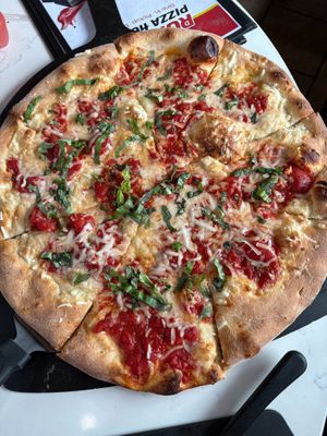 Fresh ingredients, fresh homemade sauce = phenomenal vegan pizza!  at Roman's Pizza House in Absecon