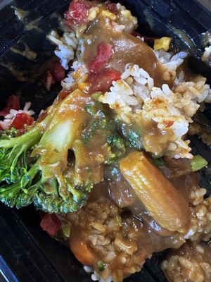 Rice Steamed Vegetable Curry  at Curry Life in San Jose