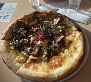 teriyaki soy meat pizzaa  at HND - Chaya Vegan Friendly Tokyo - T3 in Ota