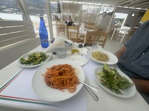 They were able to modify the pasta puttanesca and the garlic and olive oil spaghetti, as well as a salad without cheese. They were delicious  at Mamma Mia in Sifnos