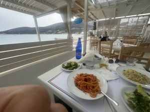 Pasta with a view  at Mamma Mia in Sifnos