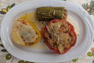 Gemista (stuffed vegetables) at Vegera in Crete