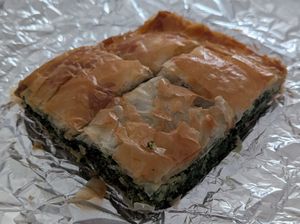 Spanakopita (spinach pie) at Vegera in Crete