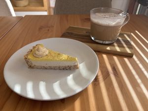 Lemon cake and ashwaganda latte  at Mama Nature  in Bar