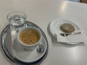 Americano and Chia/Lemon cookie  at Maran Vegan in Vienna