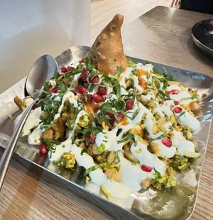 Samosa Chat at Ajab Gajab Cafe in Formby