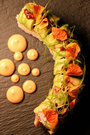 Vegan Sapphire Roll Made with Jackfruit at Jade Beverly Hills in Beverly Hills