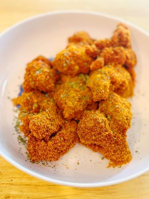 Fried Oyster Mushrooms covered in Vegan Cheetos at Big Belly Vegan in Sanford