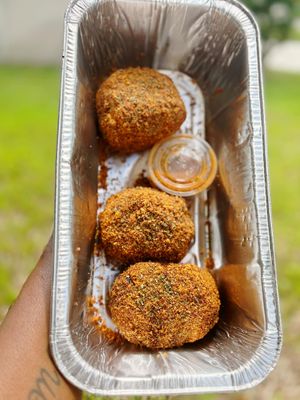 Spicy Boudin Balls at Big Belly Vegan in Sanford
