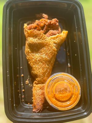 Chick'n Stuffed Cone at Big Belly Vegan in Sanford