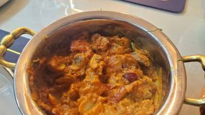 Mushrooms at Dostana Indian Restaurant in Samarkand