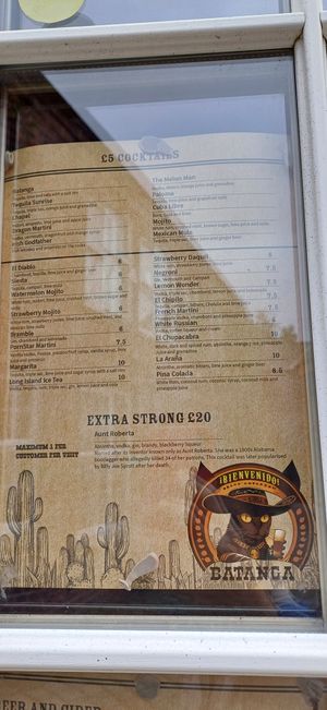 Menu 1 at Batanga in York