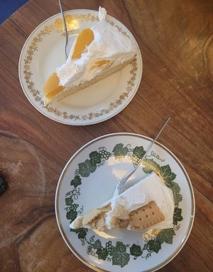 weird tasting cakes, the cream made us feel weird at V-Cake Cafe in Dresden