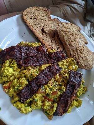 Tofu and rice paper bacon at V-Cake Cafe in Dresden