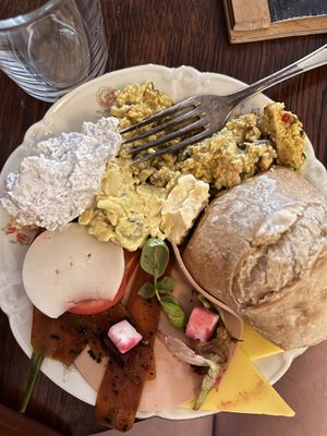 small plates fit loads of food 😅  at V-Cake Cafe in Dresden