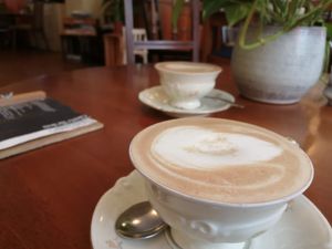 cappuccino (w/ oat milk) at V-Cake Cafe in Dresden