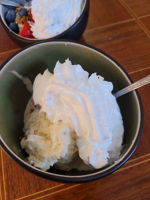 Coconut almond and lotus ice cream with cream   at V-Cake Cafe in Dresden