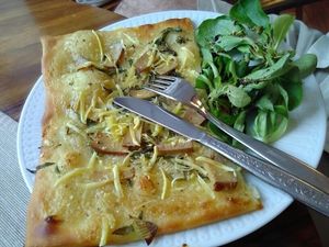 Flammkuchen at V-Cake Cafe in Dresden