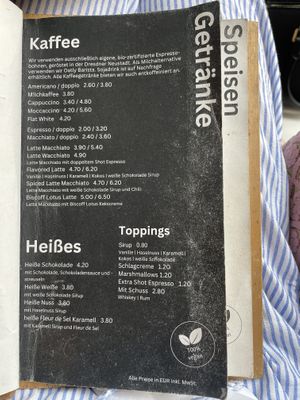 Heißgetränke  at V-Cake Cafe in Dresden